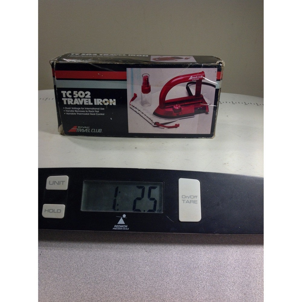 Rival TC 502 Travel Iron Red Dual Voltage Portable Compact New